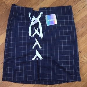 Checkered mini skirt!!